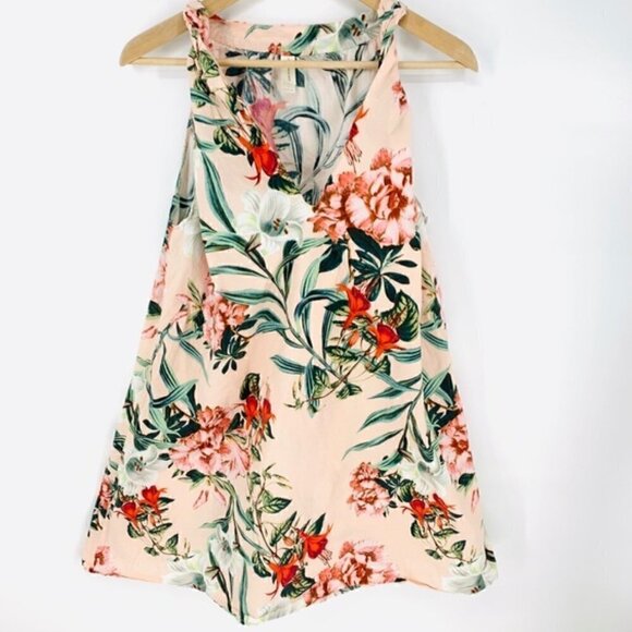 Maison Du Soir Night Dress M Emmie Floral Twist Strap Luxury Sleepwear Vacation - Picture 3 of 13